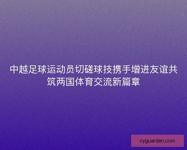 中越足球运动员切磋球技携手增进友谊共筑两国体育交流新篇章