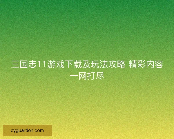 三国志11游戏下载及玩法攻略 精彩内容一网打尽 三国志11游戏下载及玩法攻略 精彩内容一网打尽