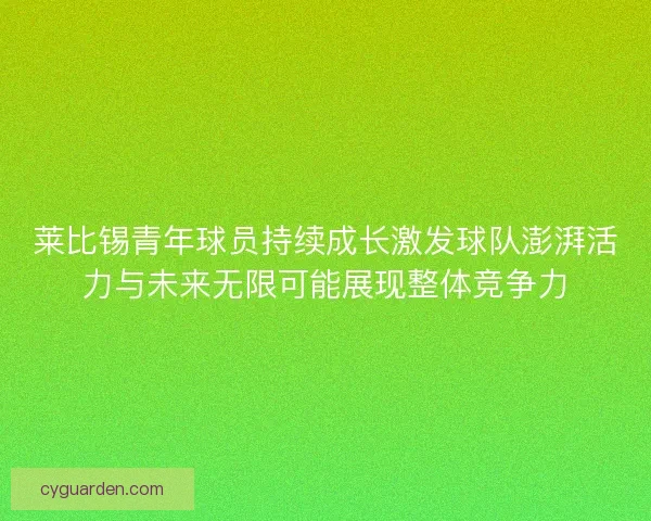 莱比锡青年球员持续成长激发球队澎湃活力与未来无限可能展现整体竞争力