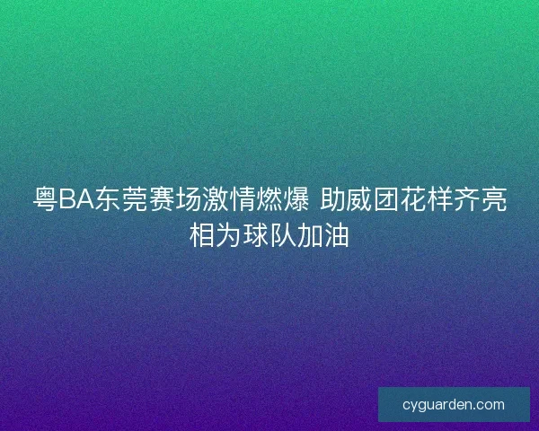 粤BA东莞赛场激情燃爆 助威团花样齐亮相为球队加油 粤BA东莞赛场激情燃爆 助威团花样齐亮相为球队加油
