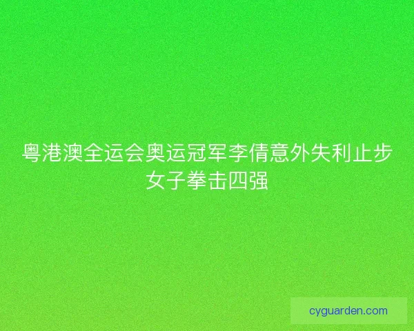 粤港澳全运会奥运冠军李倩意外失利止步女子拳击四强